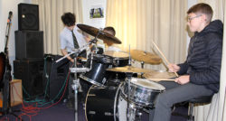 Young Producers playing the drums