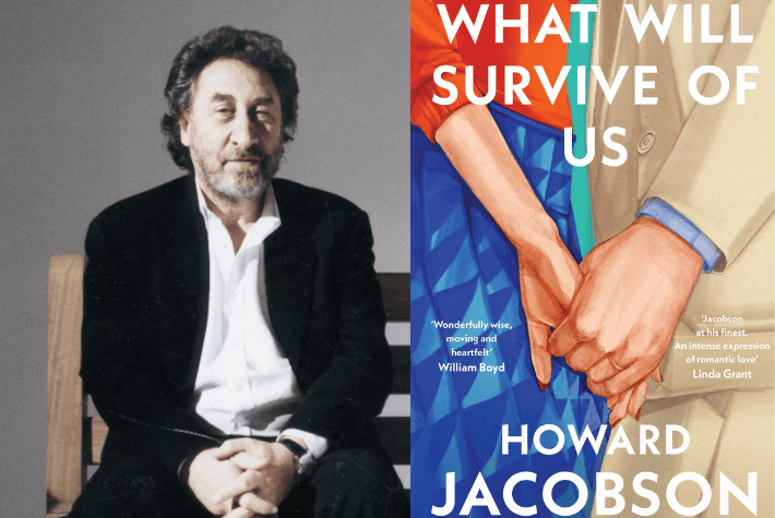 Howard Jacobson and book cover What Will Survive of Us