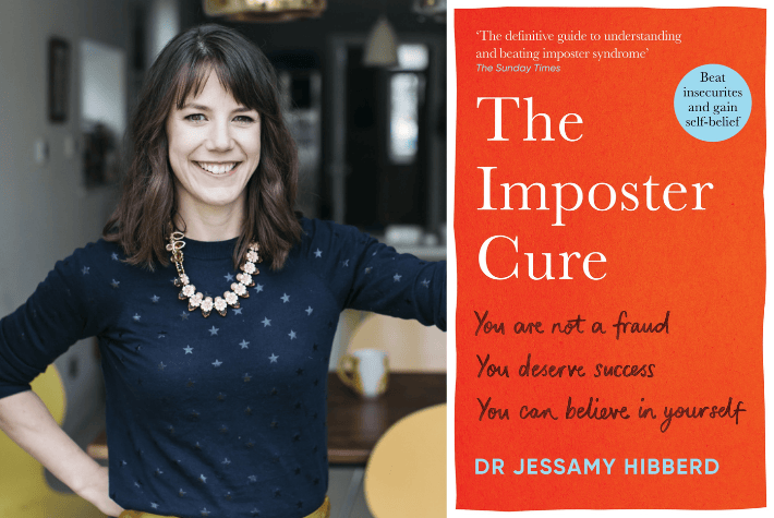 Dr Jessamy and her book cover 'The Imposter Cure'