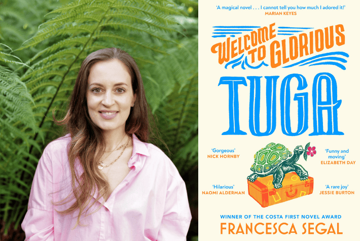 Francesca Segal and book cover of Tuga