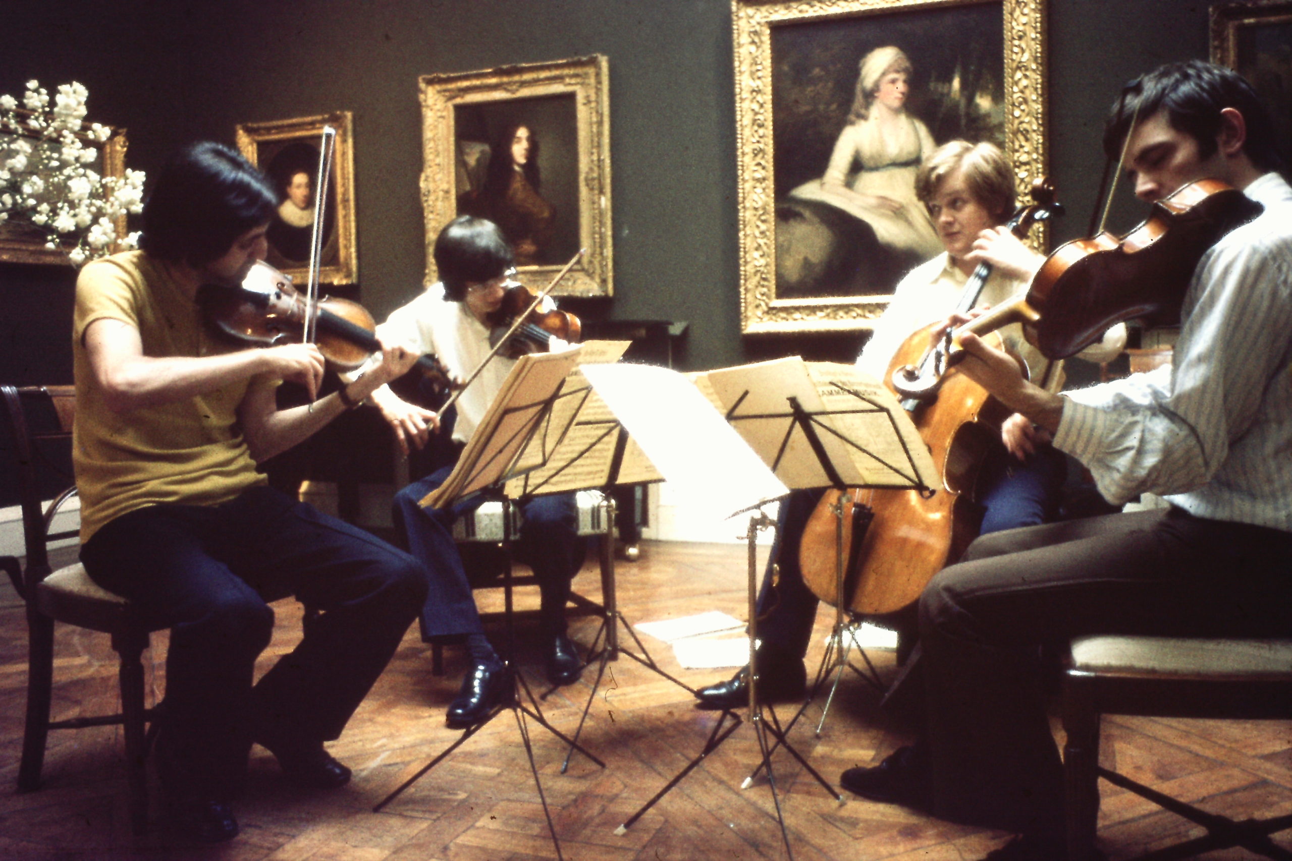 String quartet inside Holburne Museum's picture gallery