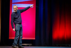 Michael Rosen onstage at the Forum