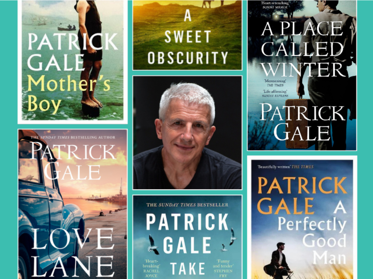Patrick Gale headshot and book covers