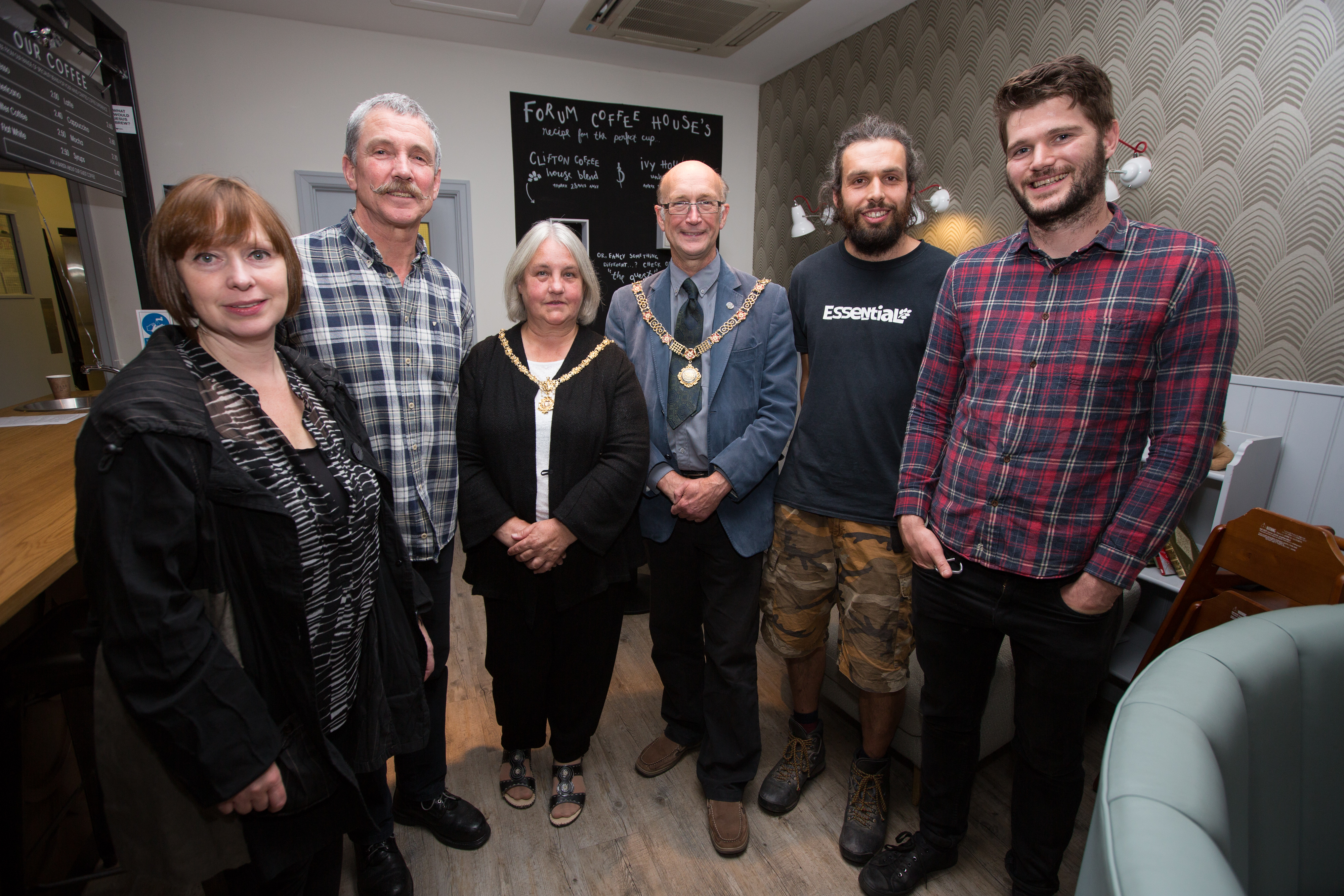 Virgina King & Martin Tracy (The Framing Workshop), The Mayor and Mayoress, Tom Edwards & Rich Sheppard (Co-Directors of Harvest)